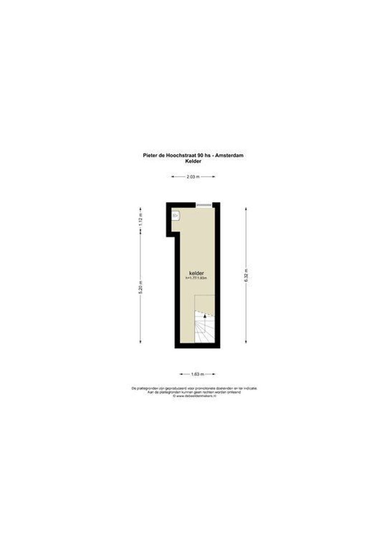 Pieter de Hoochstraat 90 H, Amsterdam plattegrond-2