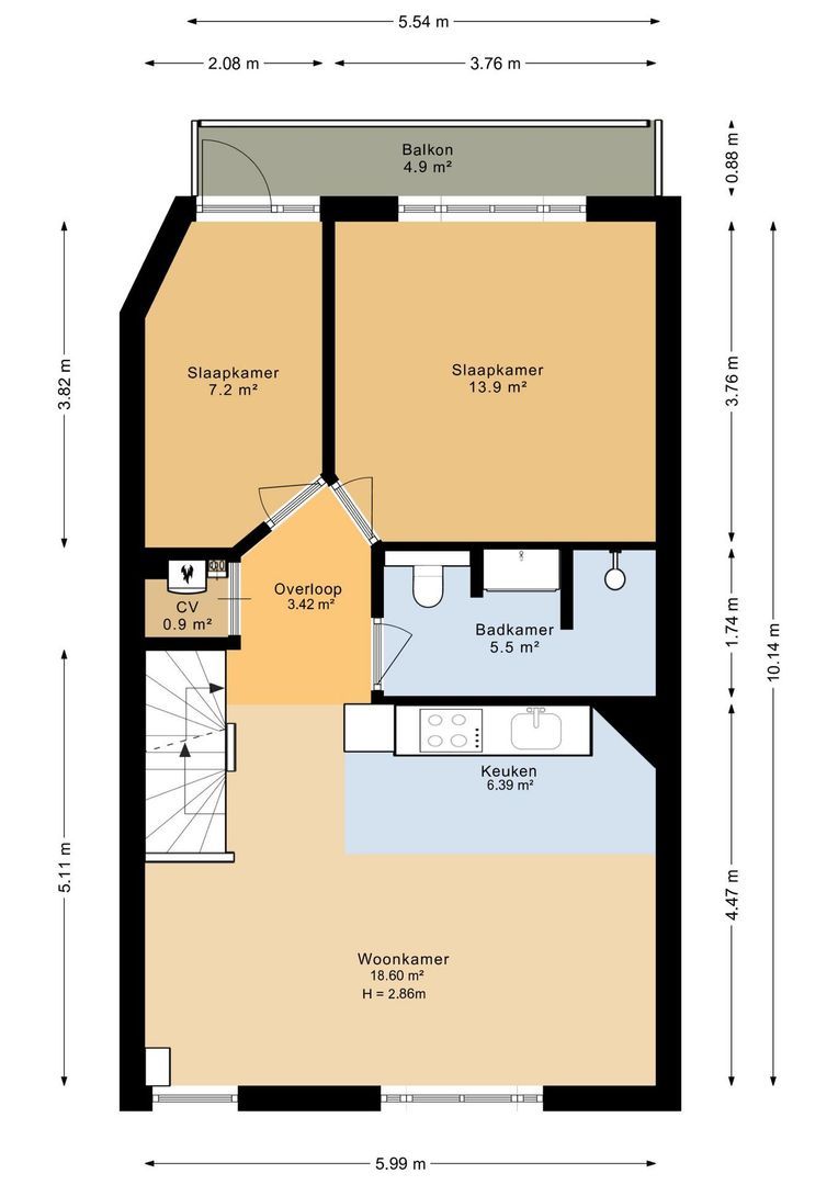 Hogeweg 132 3, Amsterdam plattegrond-0