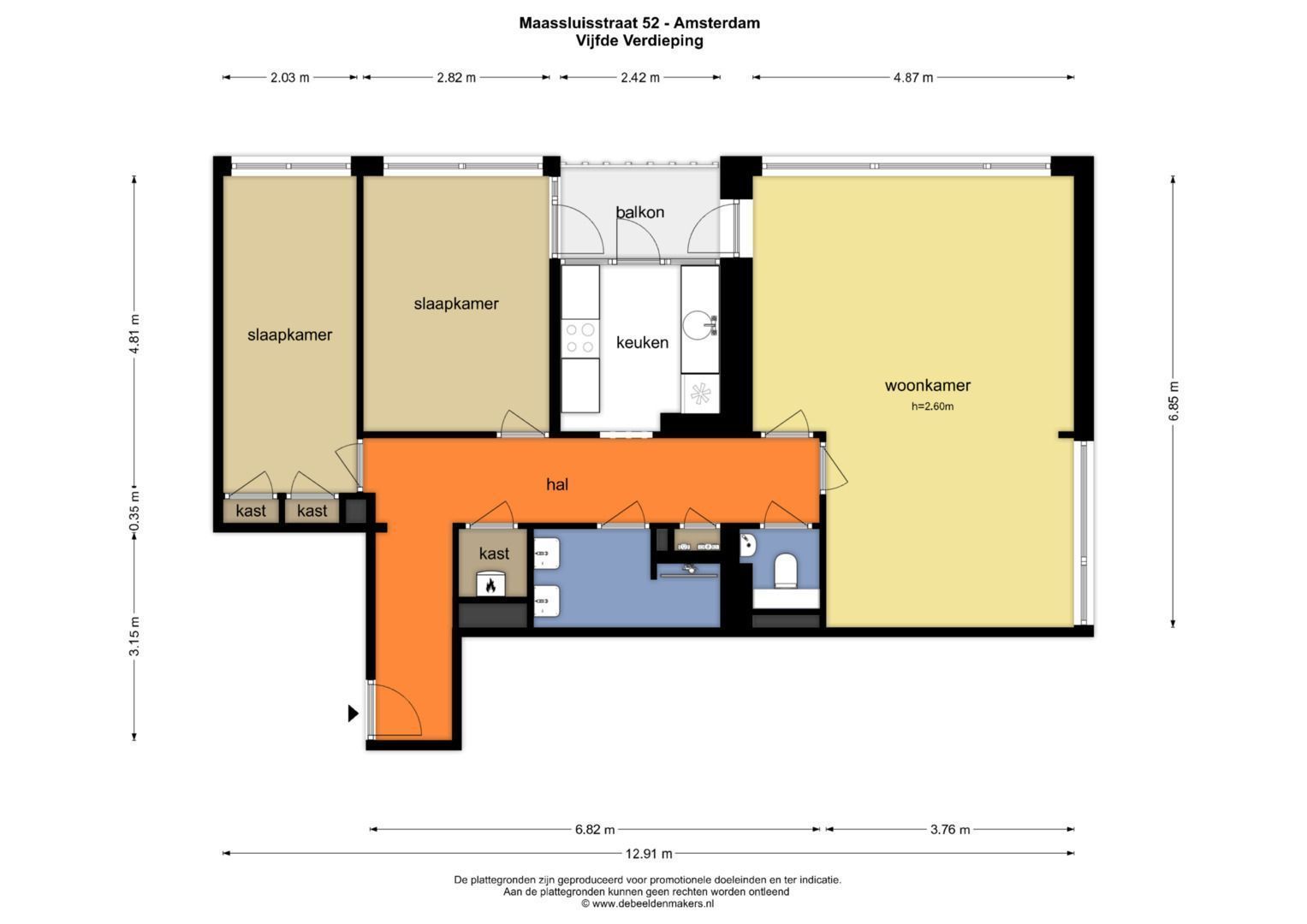 Maassluisstraat 52, Amsterdam plattegrond-0