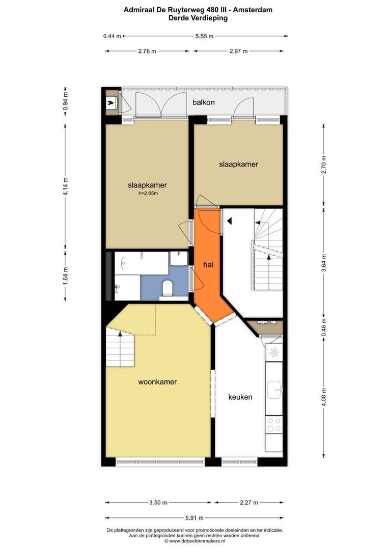 Admiraal De Ruijterweg 480 3, Amsterdam plattegrond-0