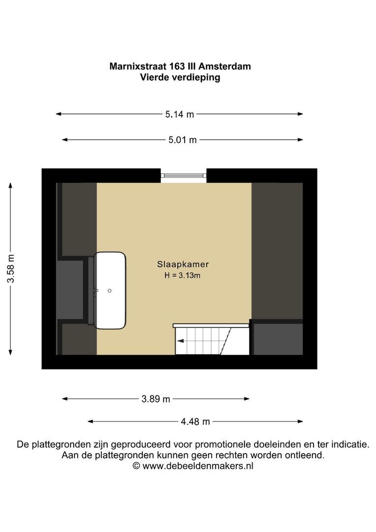 Marnixstraat 166 3, Amsterdam plattegrond-2