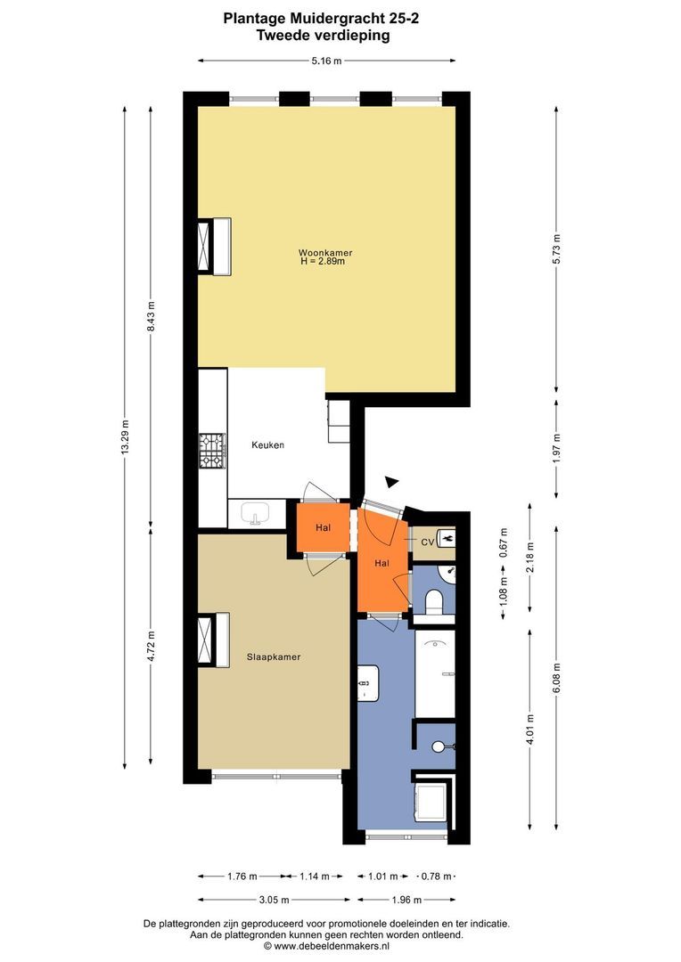 Plantage Muidergracht 25 2, Amsterdam plattegrond-0
