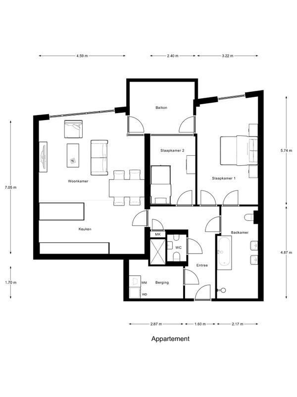 Piusplein 28-24 Floorplan Blur 1