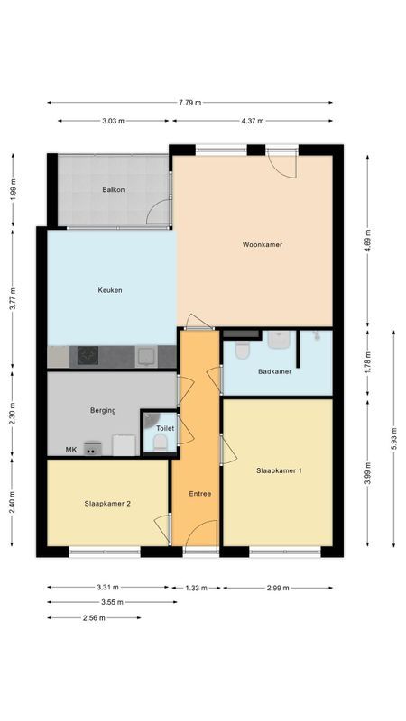 Lange Wagenstraat 4-C Floorplan Blur 0
