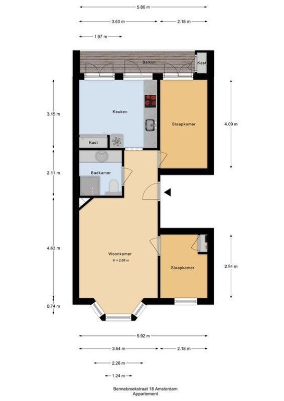 Bennebroekstraat 18-2 Floorplan Blur 0