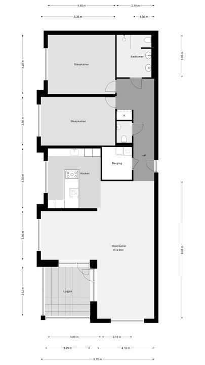 Van der Hoevenplein 228, Rotterdam plattegrond-