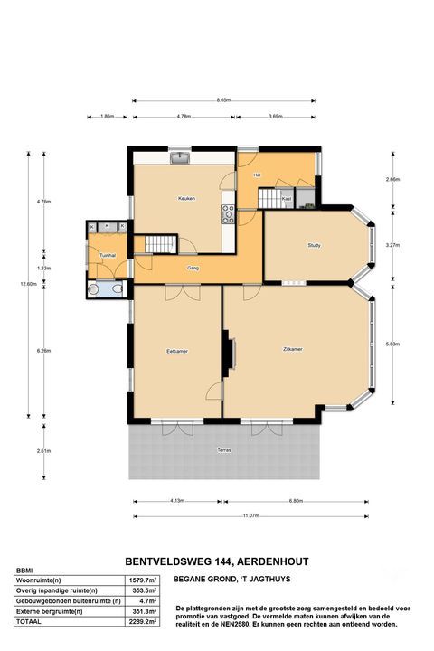 Bentveldsweg 140 142 144, Aerdenhout plattegrond-