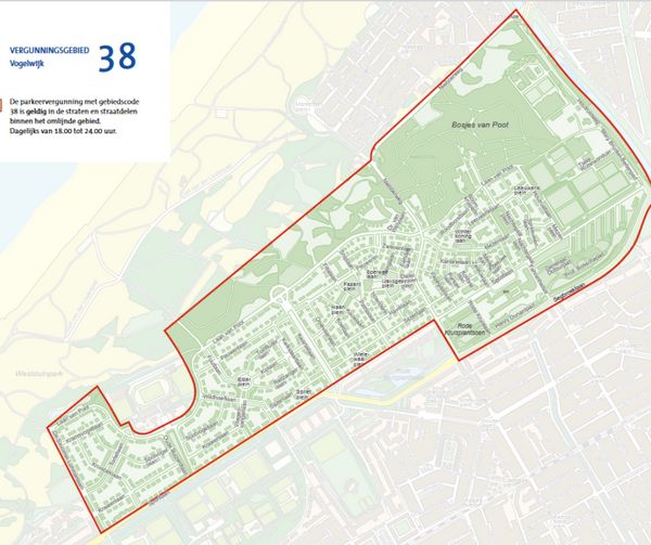 De gehele Vogelwijk is vanaf 1 mei 2024 betaald parkeren van 18.00 - 24.00 uur!