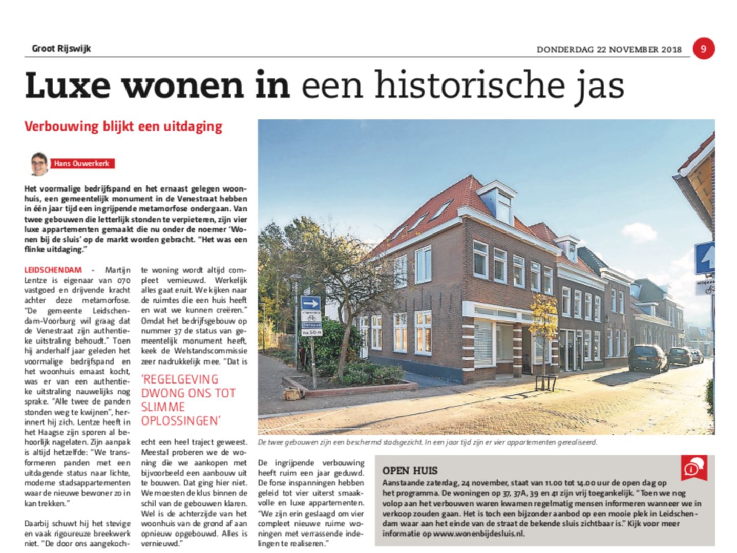 070 Vastgoed presenteert Project Venestraat Leidschendam in Groot Rijswijk: Luxe wonen in een historische jas