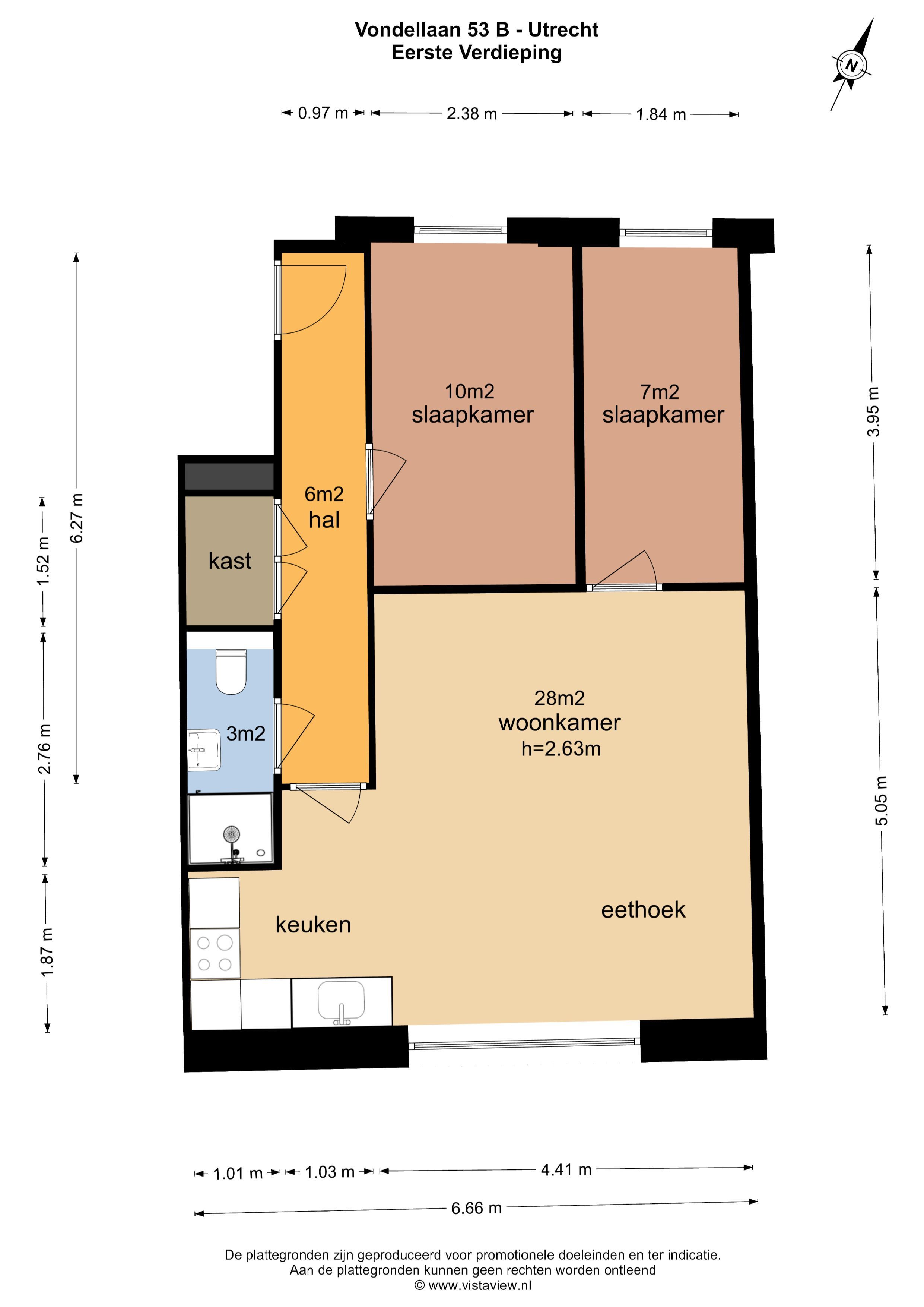 Vondellaan 53, Utrecht plattegrond-3