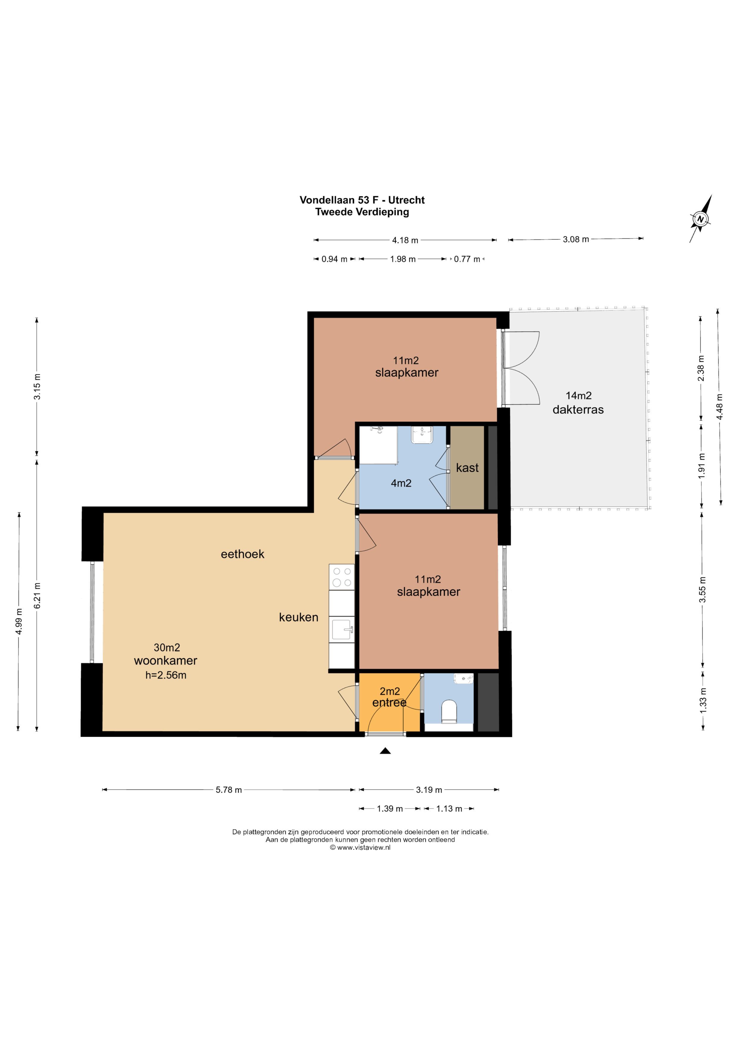 Vondellaan 53 H, Utrecht plattegrond-8